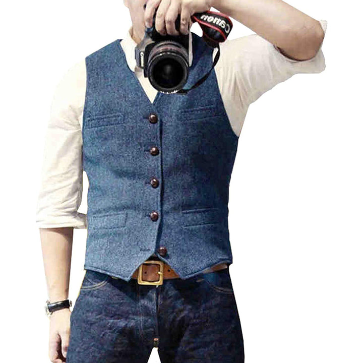 The Men's Vest in Denim