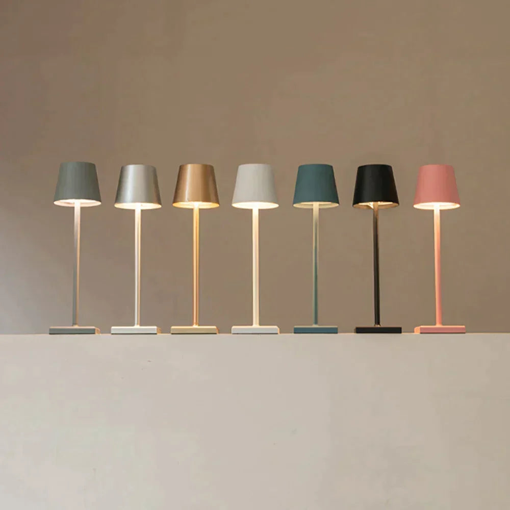 Trådløs bordlampe | Minimalistisk design | Dimbart LED-lys