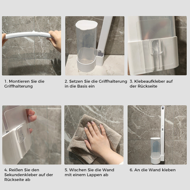 Toalettbørste til engangsbruk | Antibakteriell | Hygieniske svamphoder | CleanClick