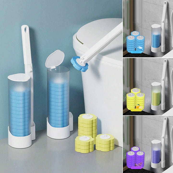 Toalettbørste til engangsbruk | Antibakteriell | Hygieniske svamphoder | CleanClick