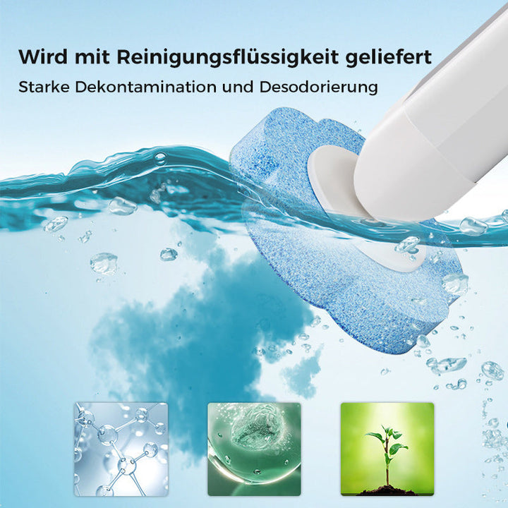 Toalettbørste til engangsbruk | Antibakteriell | Hygieniske svamphoder | CleanClick