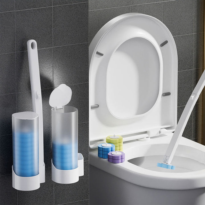 Toalettbørste til engangsbruk | Antibakteriell | Hygieniske svamphoder | CleanClick