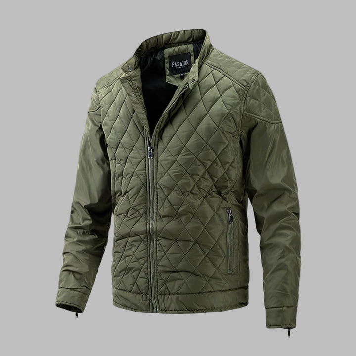 Elegant Overgangs Quiltet Jakke for Menn