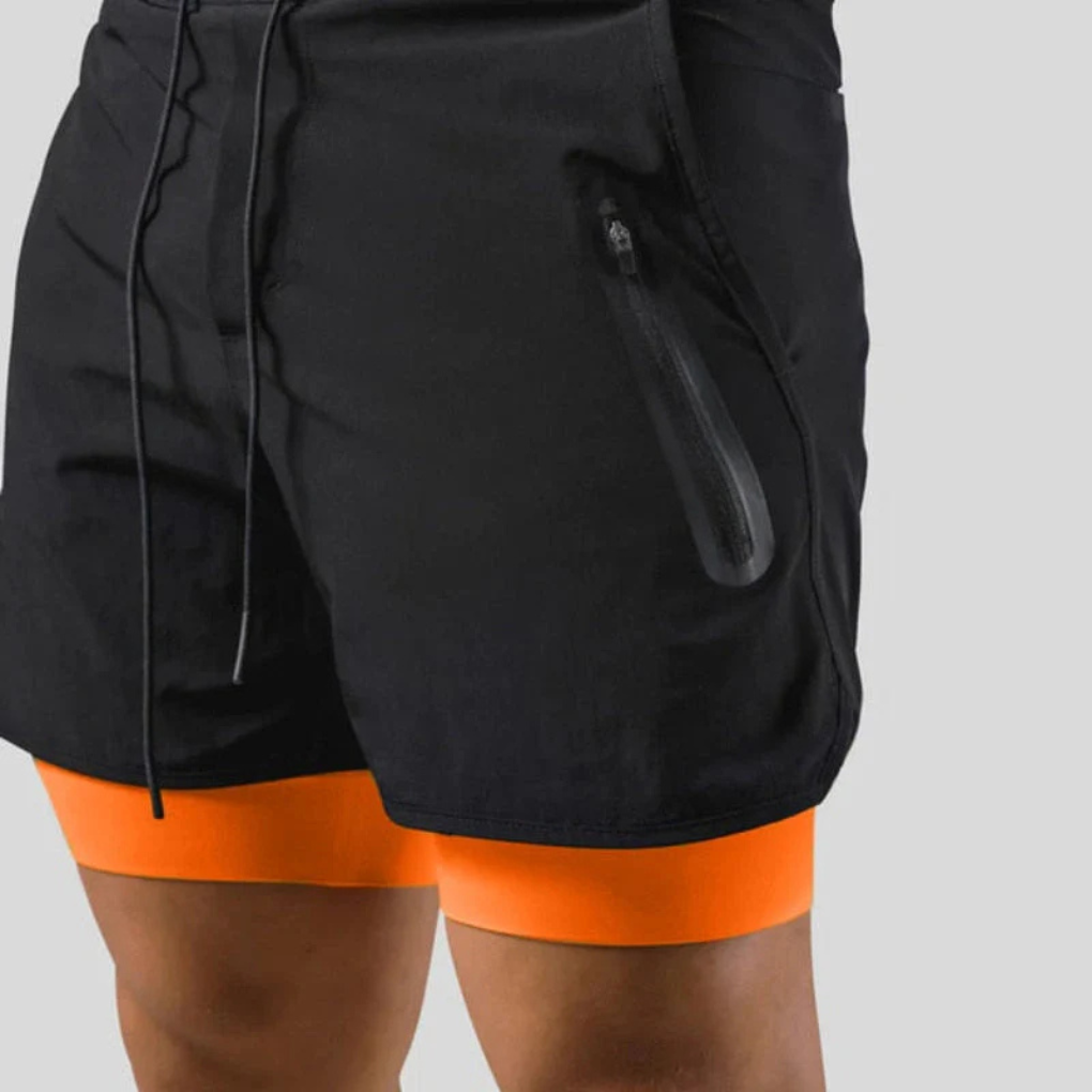 2-i-1 sportsshorts for menn