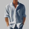 Light solid-colored men's shirt in cotton and linen