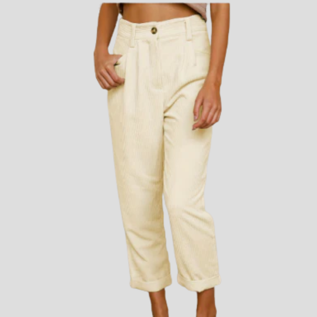 Stilige kordfløyelsbukser – uformell stil med tekstur