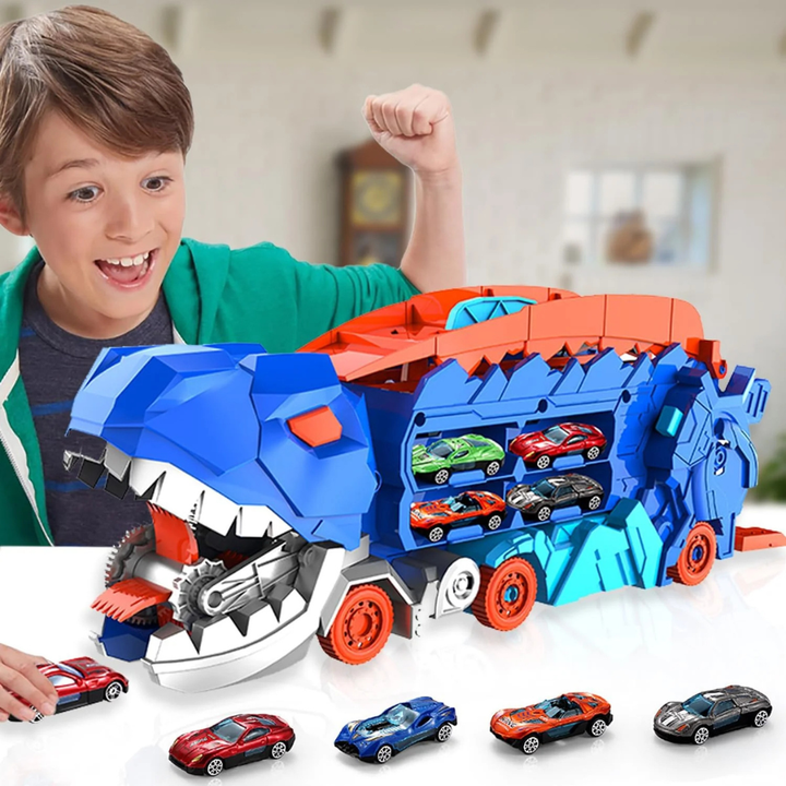 Dino City Transporter – Racerbane og transformerbar lastebil
