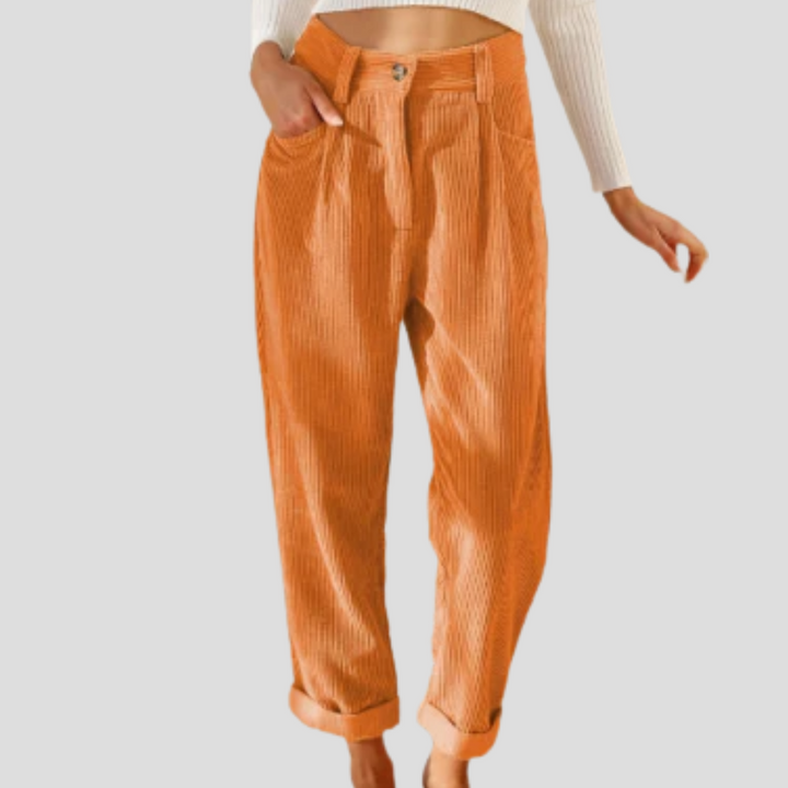 Stilige kordfløyelsbukser – uformell stil med tekstur