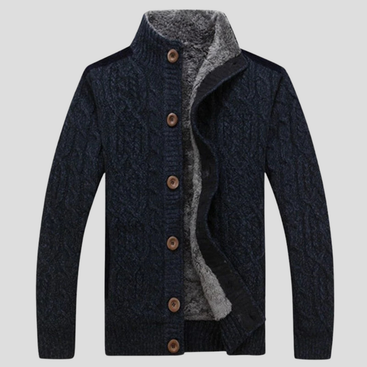 Plysjfôret cardigan for men