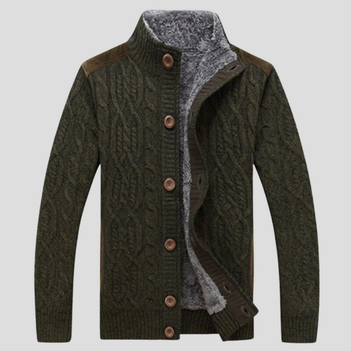Plysjfôret cardigan for men