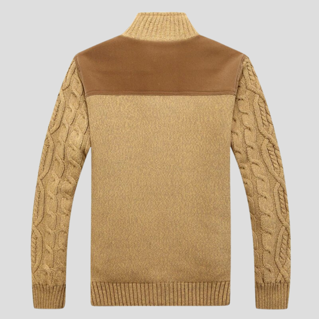 Plysjfôret cardigan for men