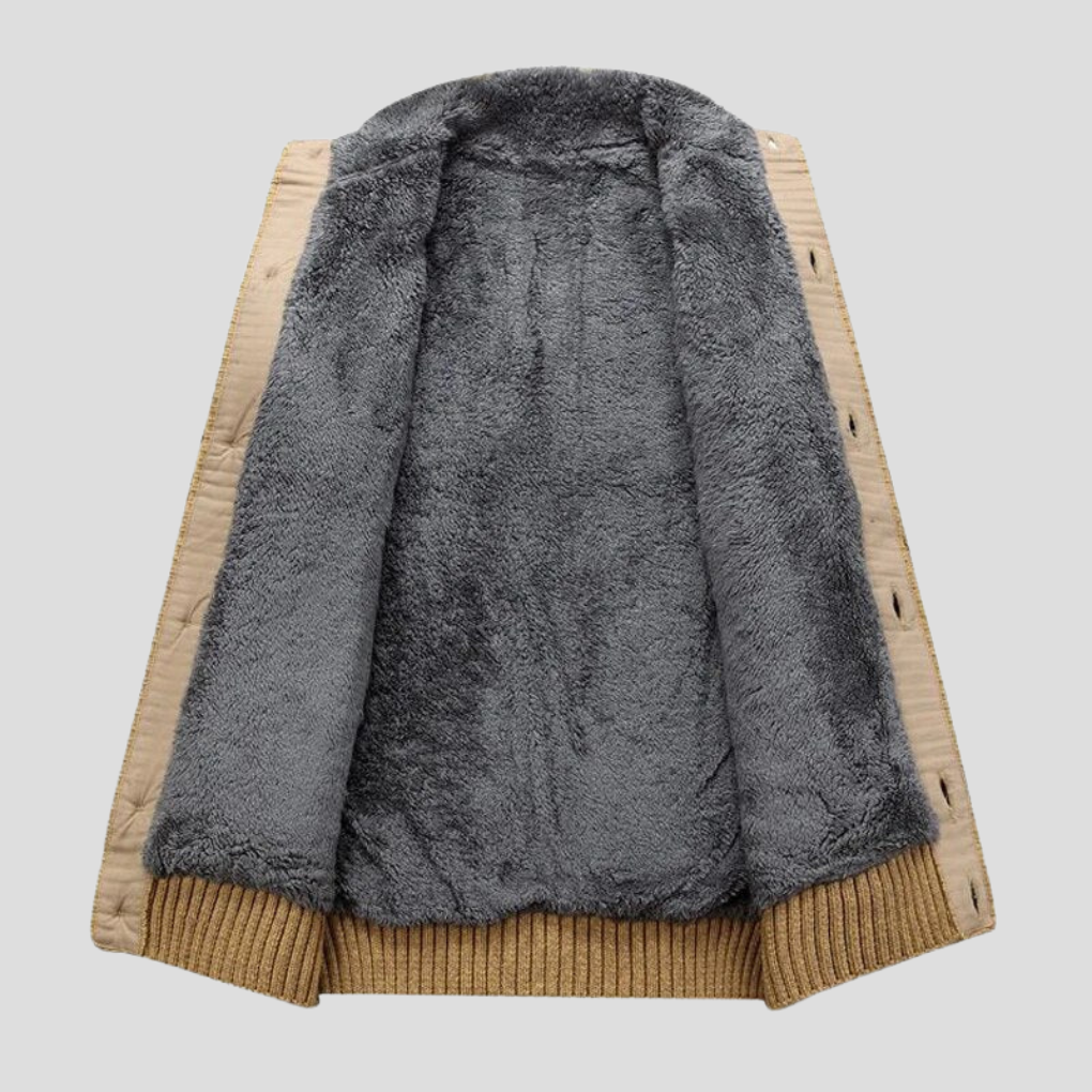 Plysjfôret cardigan for men