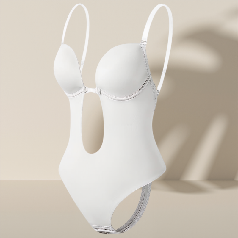 Dyp V-hals og ryggløs body shaper