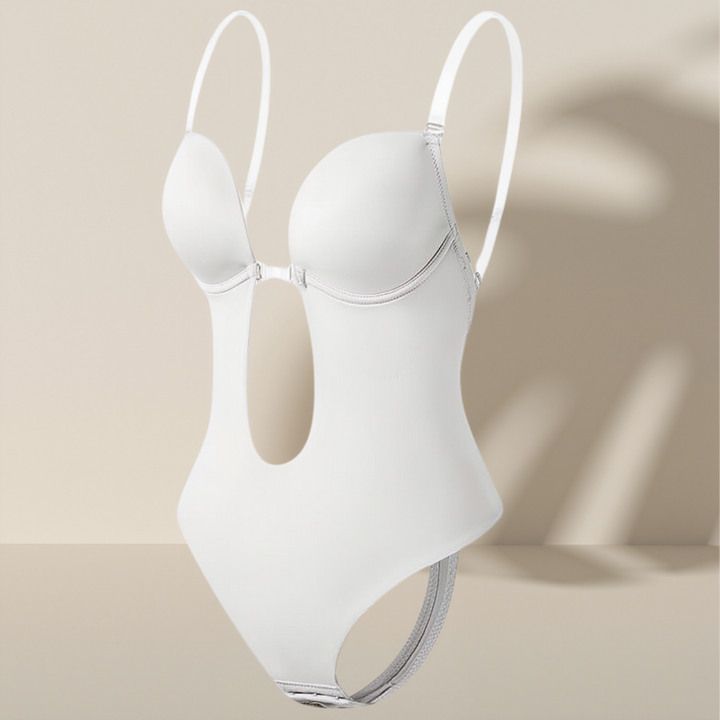 Dyp V-hals og ryggløs body shaper