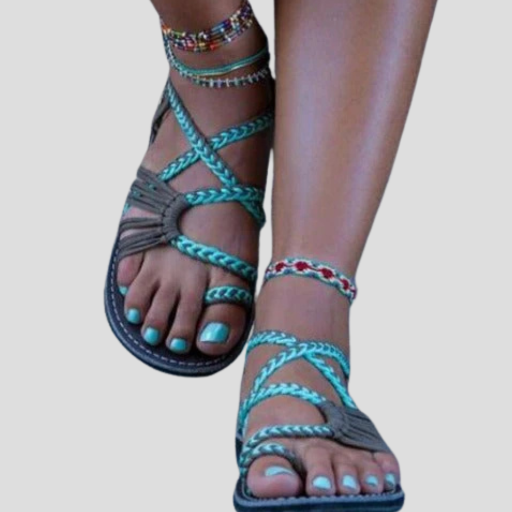 Fargerike strandsandaler
