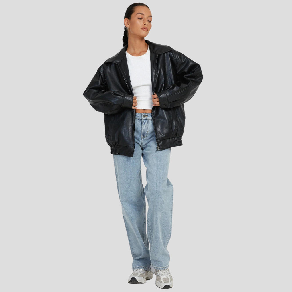 Løs jakke for kvinner – Avslappet lagdeling med kant