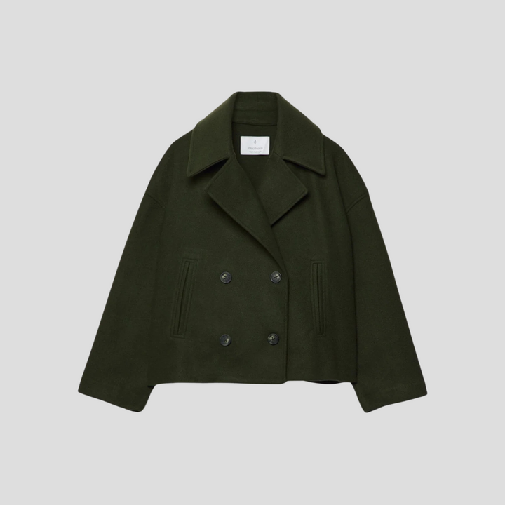 Elegant dobbeltspent kort kåpe – elegant og tidløs