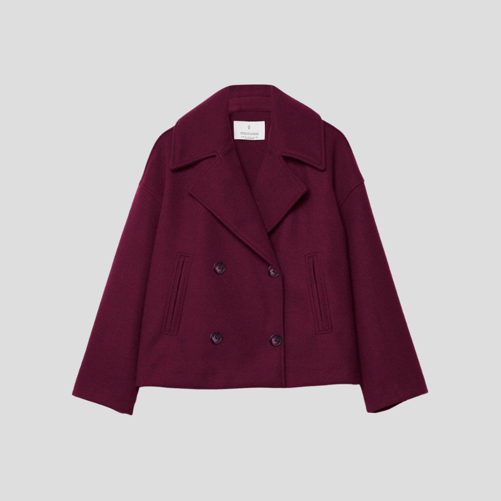 Elegant dobbeltspent kort kåpe – elegant og tidløs