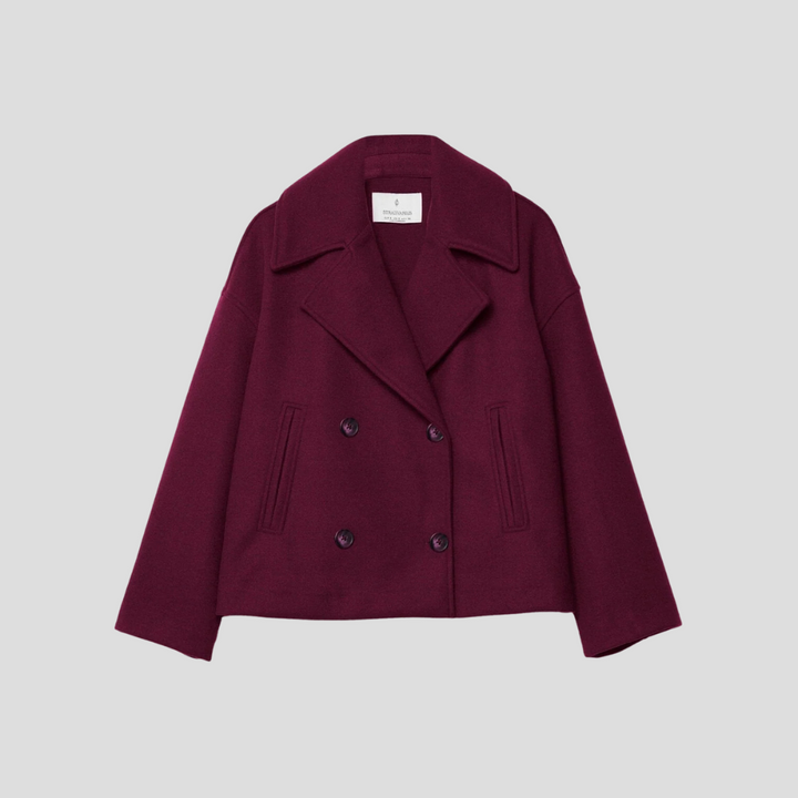 Elegant dobbeltspent kort kåpe – elegant og tidløs