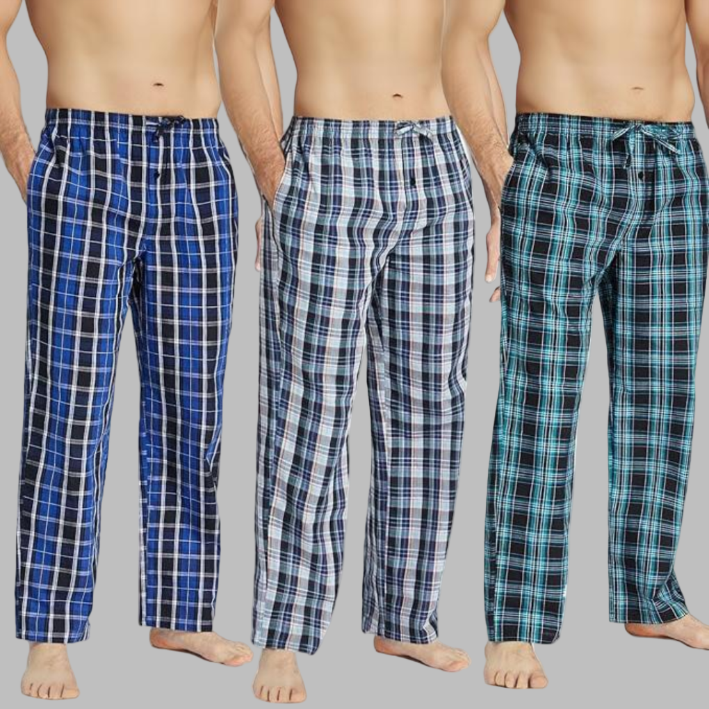 3-pack flannel pajama pants for men
