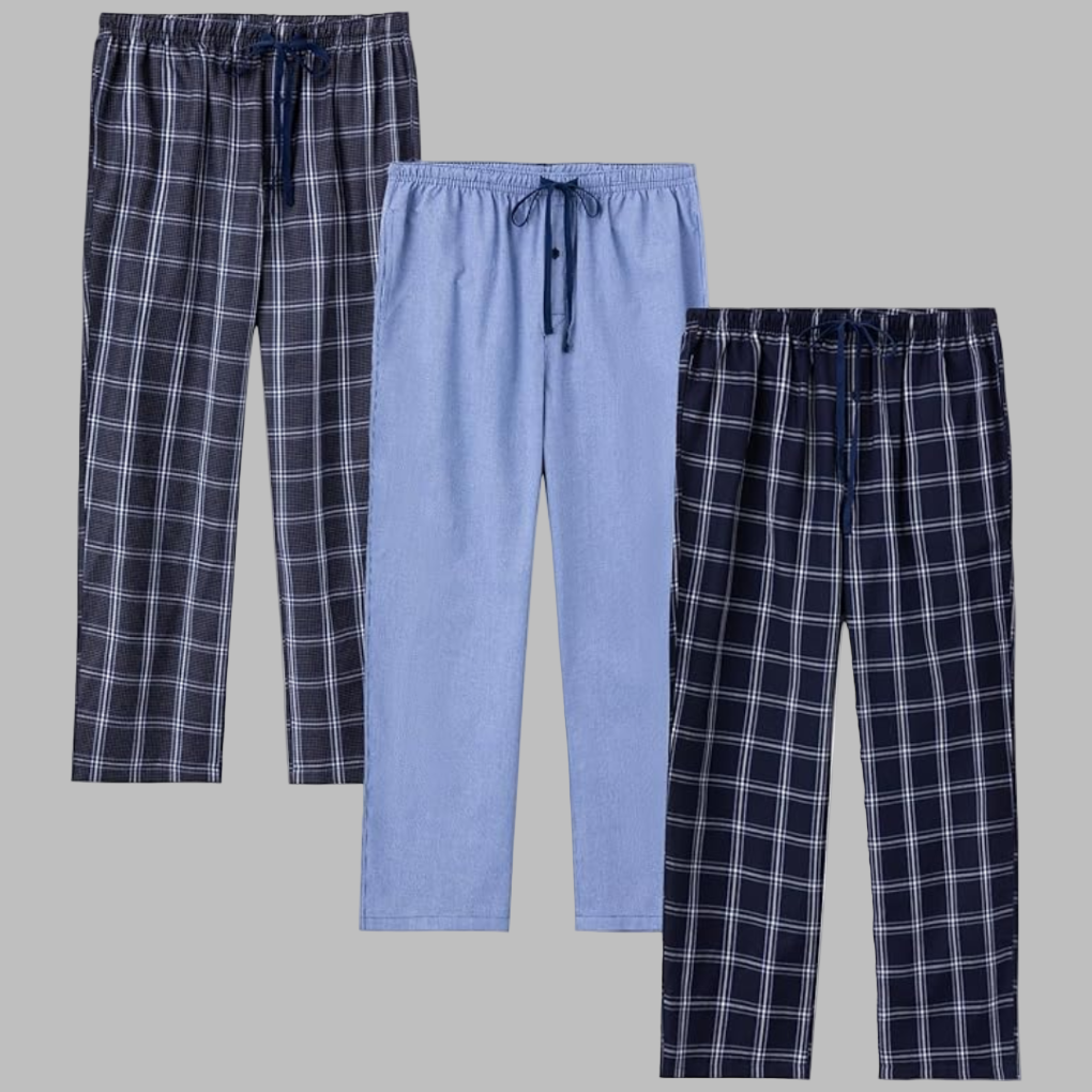 3-pack flannel pajama pants for men
