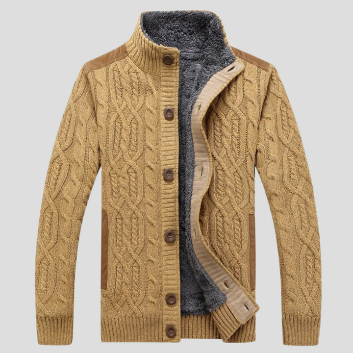 Plysjfôret cardigan for men