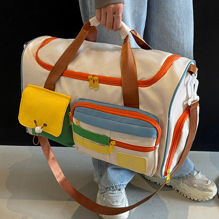 Lett reiseveske med fargeblokker - FlexaBag