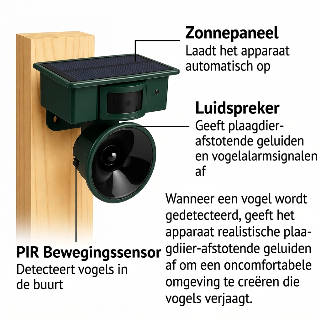 Fuglevrenger | Bevegelsessensor på solenergi | Dyrevennlige haukelyder