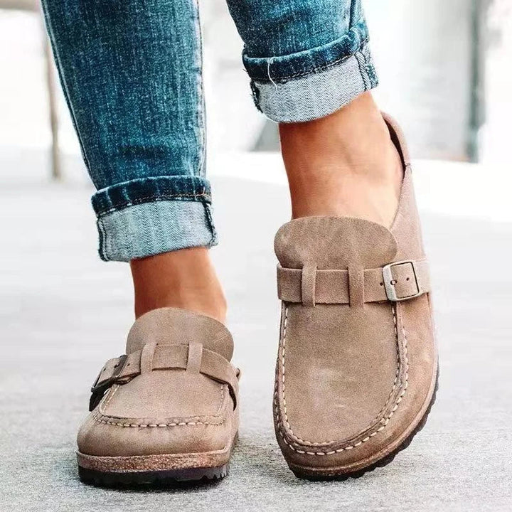 Retro suede leather loafers for women in timeless Old Money style