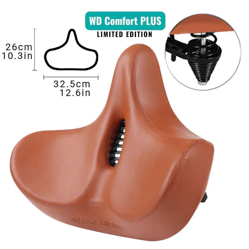 Ergonomisk og ekstra bred sykkelsete for maksimal komfort