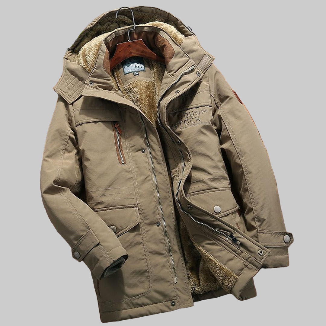 Vattert hettejakke for menn