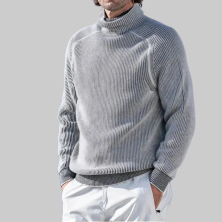 Herre Pologenser  Elegant Ensfarget Strikk