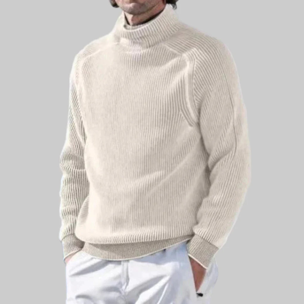 Herre Pologenser  Elegant Ensfarget Strikk
