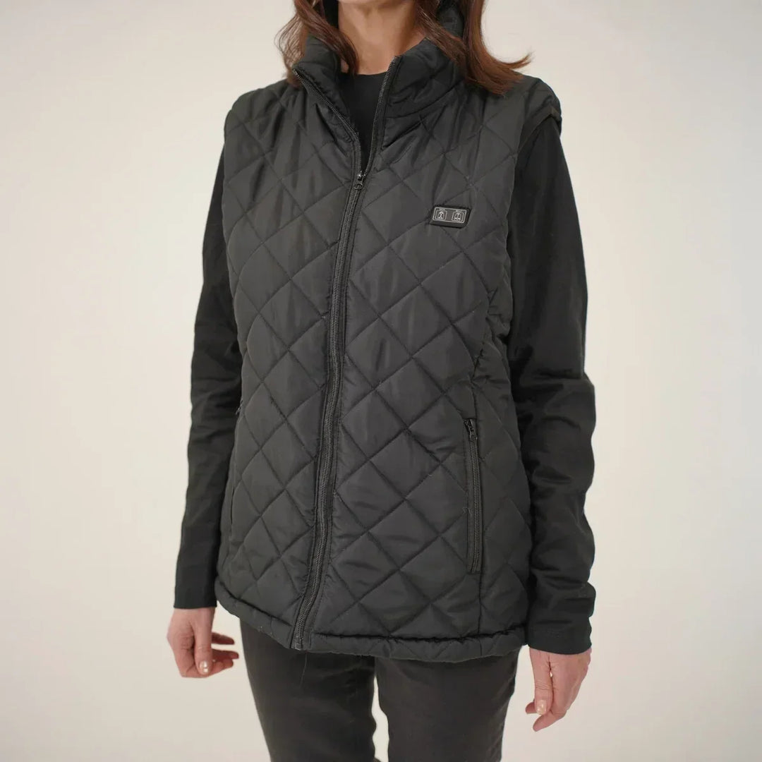 Oppvarmet vest for dame med slank passform og nakkevarme