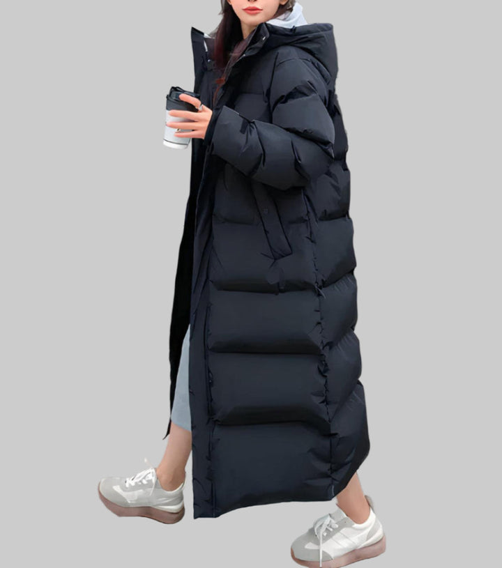 Lang vann- og vindtett parka for kvinner