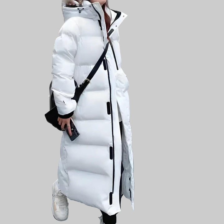 Lang vann- og vindtett parka for kvinner