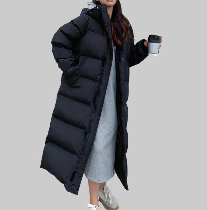 Lang vann- og vindtett parka for kvinner