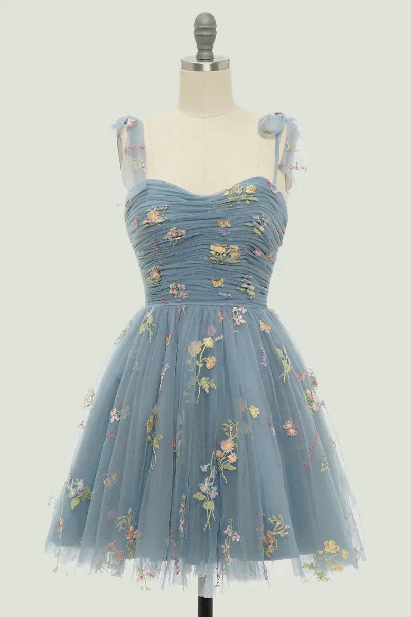 Embroidered tulle ball gown