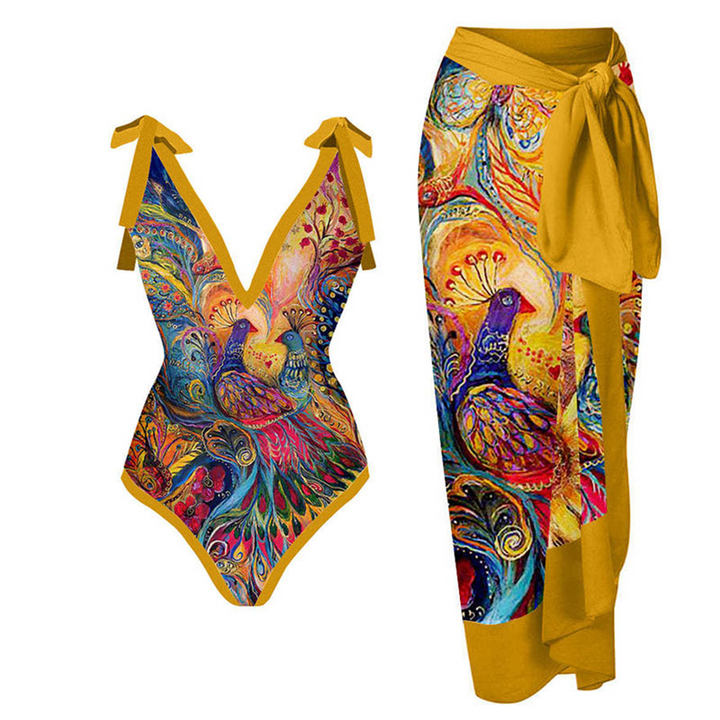 Vintage swimsuit with ruffles