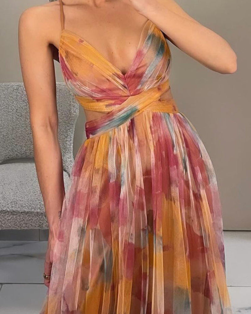 Kvinners Sexy Hollow Out Maxi Kjole