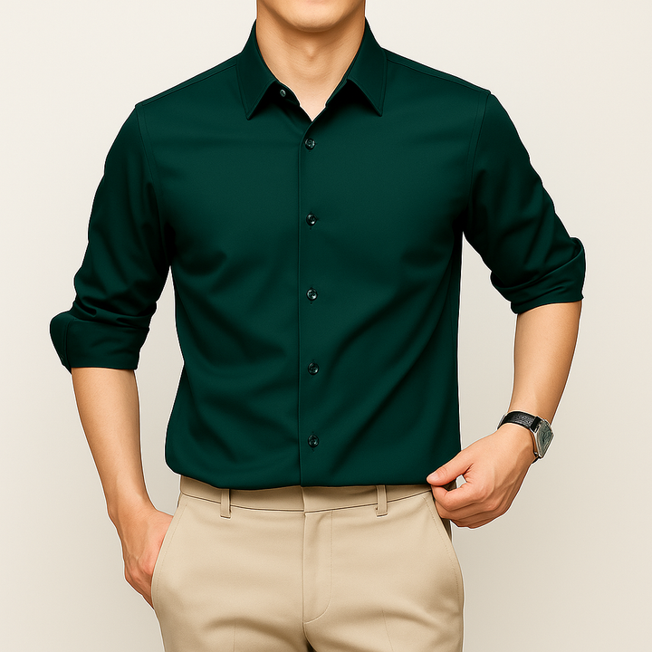 Crepe and wrinkle-free men's shirt