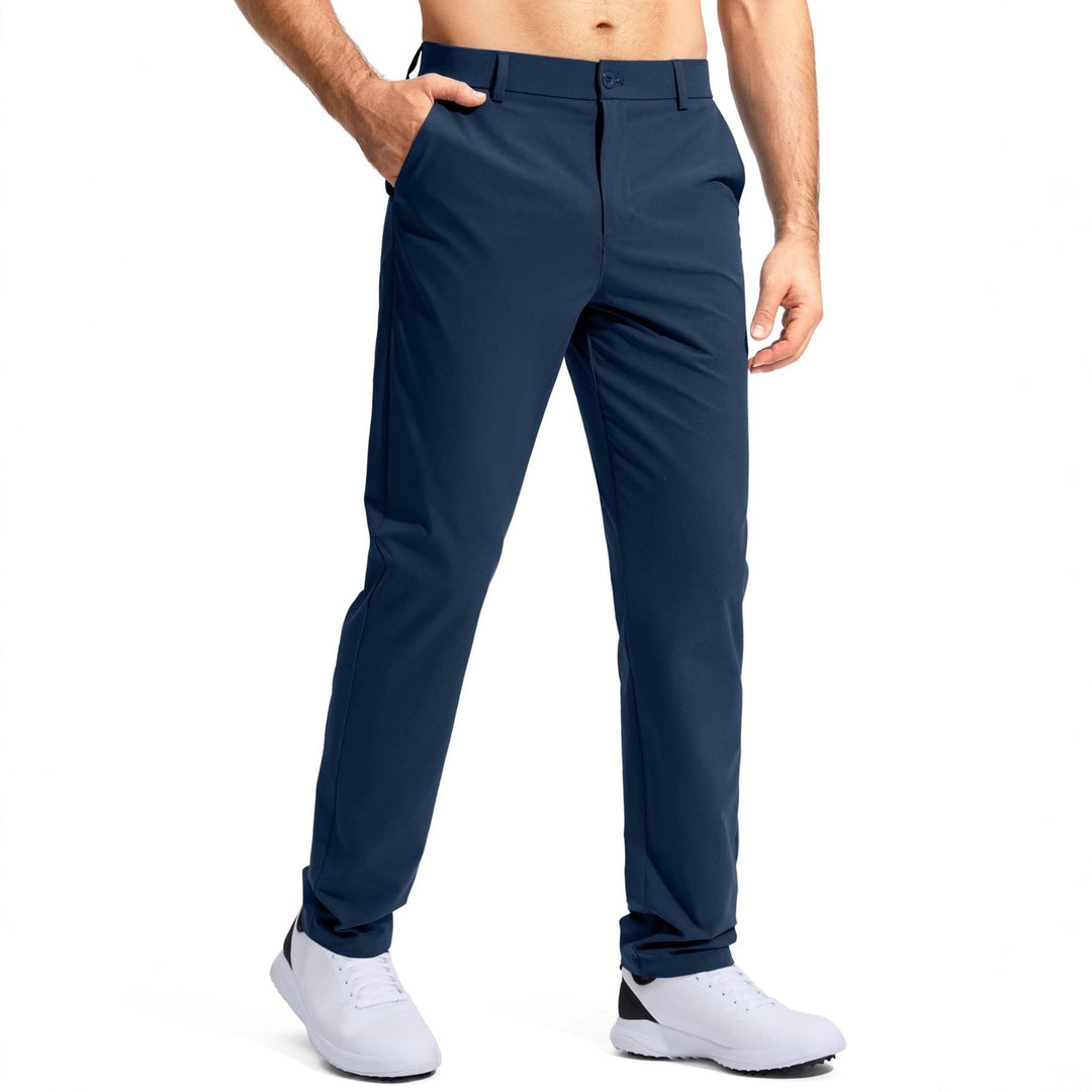Mens Mid-rise Stretch Golf Pants Plus Size Straight Leg