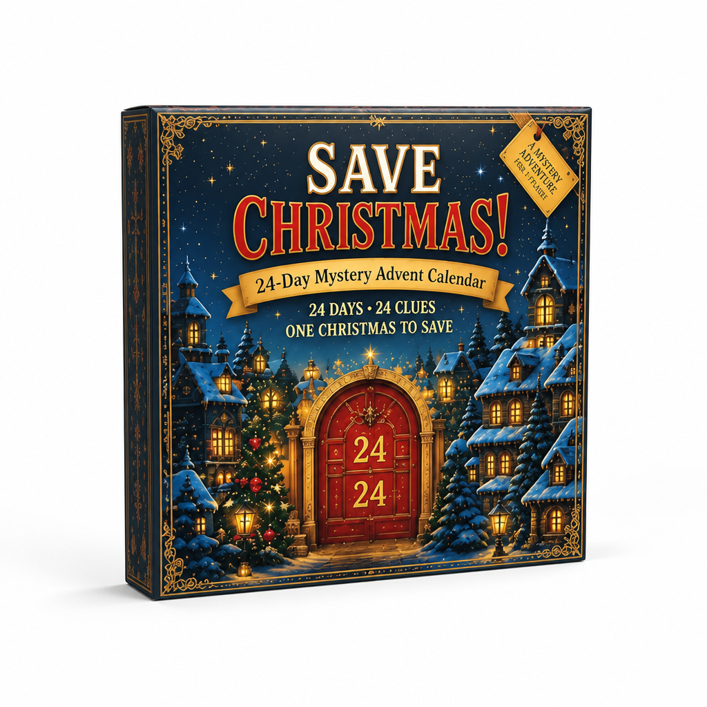 Escape room-adventskalender med 24 gåter og 6 hemmelige temaer