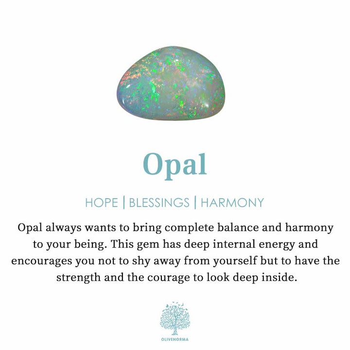 18K naturlig opal dråpeanheng med kjede - Eloise