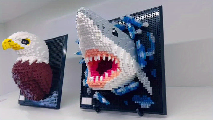 Kreative 3D-byggeklosser – Hai- og ørnekolleksjon
