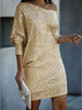 Elegant Dress with V-neck and Gathered Details