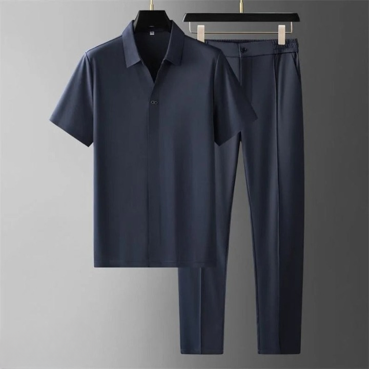 Luxurious two-piece set for men in cotton and linen