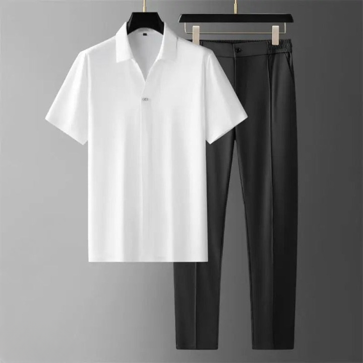 Luxurious two-piece set for men in cotton and linen