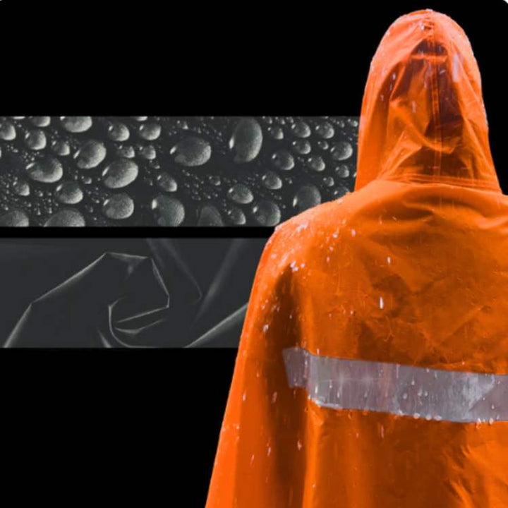 Sammenleggbar regnponcho, oversized
