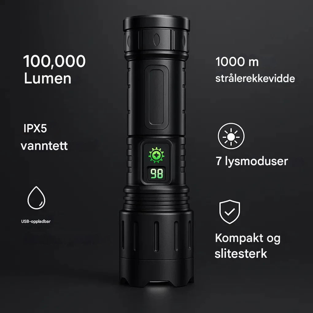 戦術用懐中電灯 100,000ルーメン
